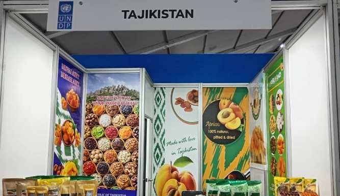 塔吉克干果在土耳其举办的国际展览会上展出。
