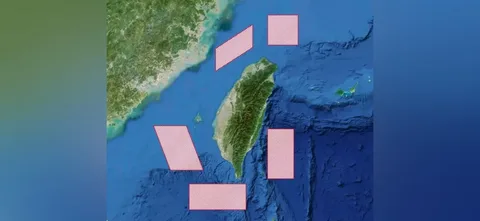 解放军东部战区周一在台湾周边地区举行演习。