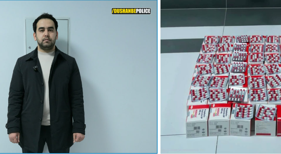一名男子在杜尚别被拘留，警方在其身上搜出 9000 多粒普瑞巴林胶囊。